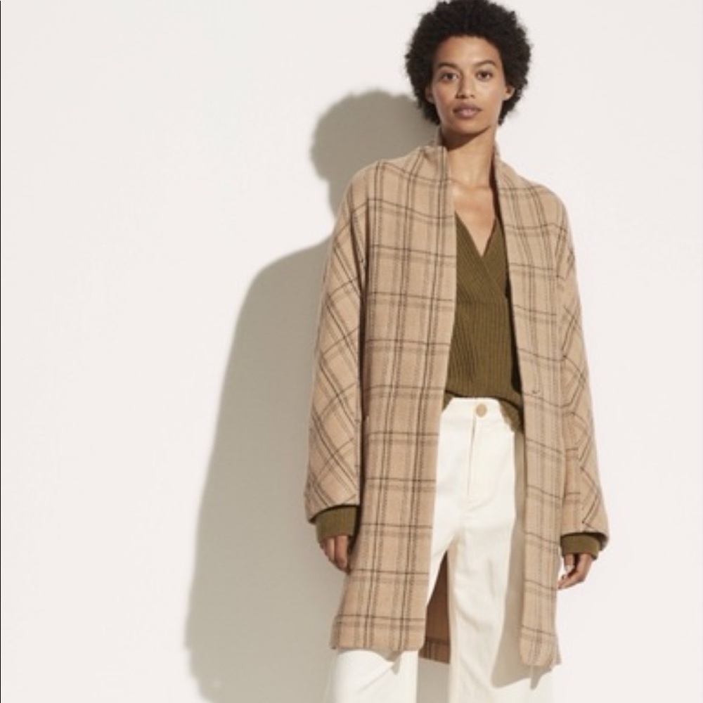 Vince Plaid Wool-blend coat